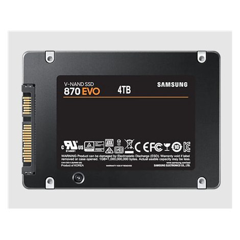 Samsung | SSD | 870 EVO | 4000 GB | SSD form factor 2.5"" | SSD interface SATA III | Read speed 560 MB/s | Write speed 530 MB/s - 2